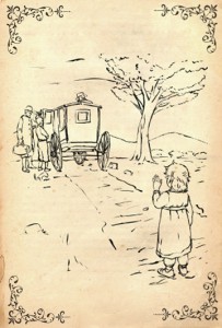 “George had been put somewhere else. They might see him sometimes, but he would never come home. . . . Poor George.” From Young Jane Austen; this illustration is “Changes” by Massimo Mongiardo.