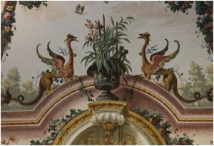 Mythological beasts inhabit the fresco in the Third Room of the Library,